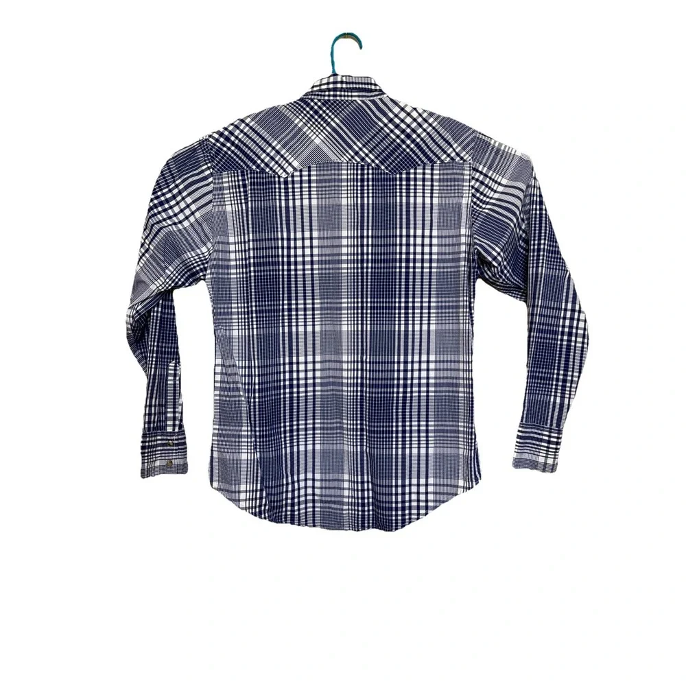 Mens Wrangler Twenty X Long Sleeve Plaid Pearl Snap Buttons Shirt Size, Large, L